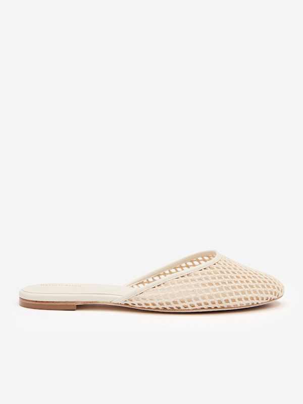 Melly Flat Mule - Ivory Crochet